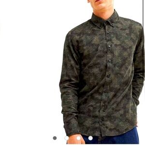 Hugo Boss Mabsoot Slim Fit Buttondown Oxford Shirt Abstract Camo Sz M Sold Out!